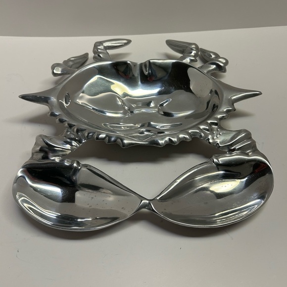 Wilton Armetale Sea Life Coastal Crab Chip/Dip Crab/ Shrimp  Metal Serving Tray - Picture 4 of 15